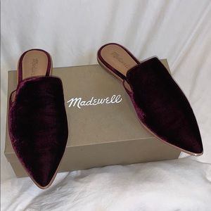 Madewell slipper mules in velvet